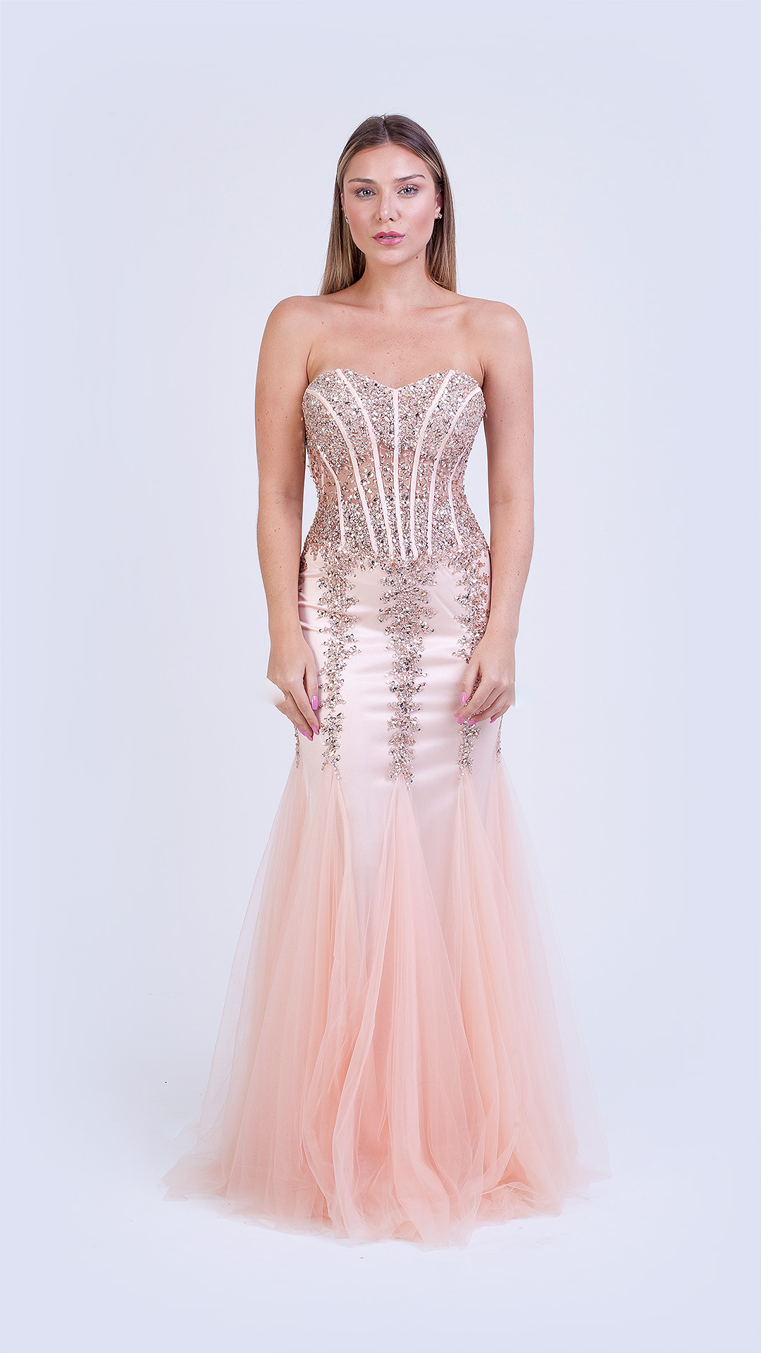 VESTIDO LONGO LADY COM PEDRARIA NO CORPO TODO